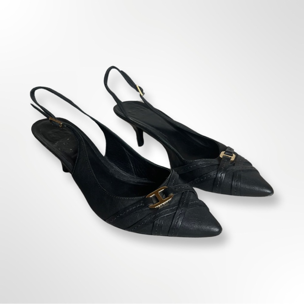 Tory Burch Leather Kitten Heel